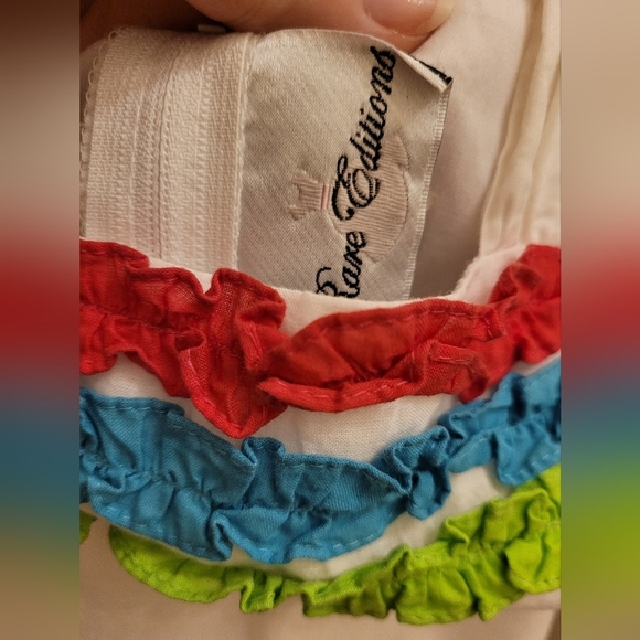 🥳HP! Rare Editions White Embroidered Ruffled Flower Summer Dress Size 6X - Picture 8 of 10